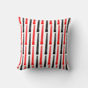 Coussin Lignes tendues Abstraites - Rouge et Noir