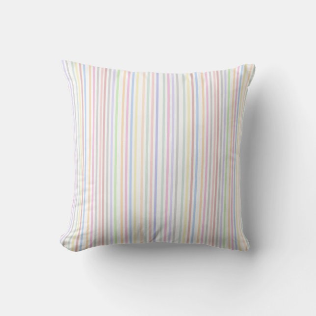 Coussin Lignes verticales couleur pastel minimaliste (Recto)