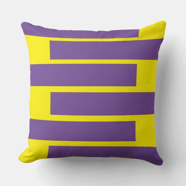 Coussin Lignes violettes et jaunes (Recto)
