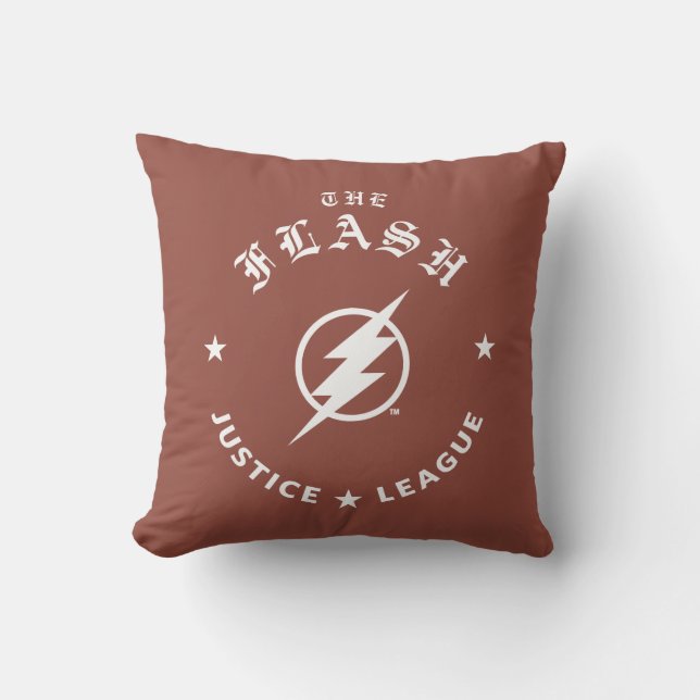 Coussin Ligue de Justice | L'Emblème Flash Retro Lightning (Recto)