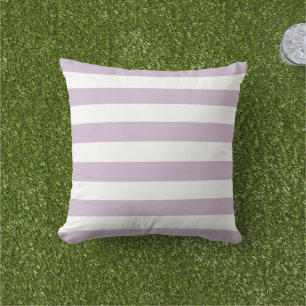 Coussin Lila Violet et Rayures Blanches