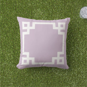 Coussin Lilac Clé grecque violet et blanche   Couleurs mod