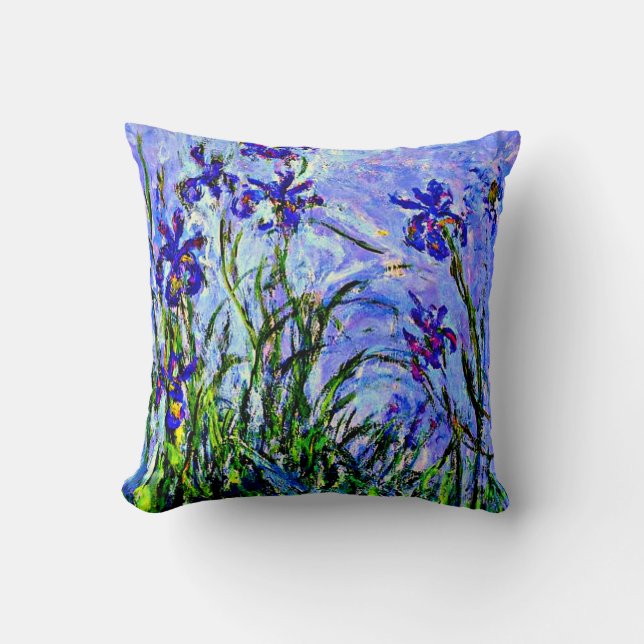 Coussin Lilac Irises par Claude Monet, (Recto)