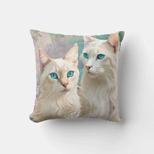 Coussin Lilac Lynx Point Siamese Portrait Art