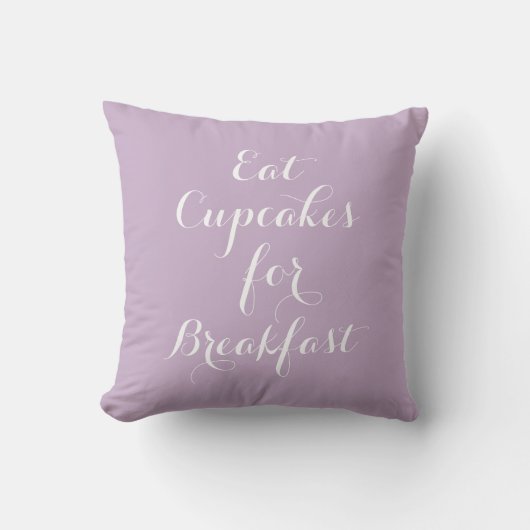 Coussin Lilac Mange Des Cupcakes Pour Le Petit Déjeuner Co (Recto)