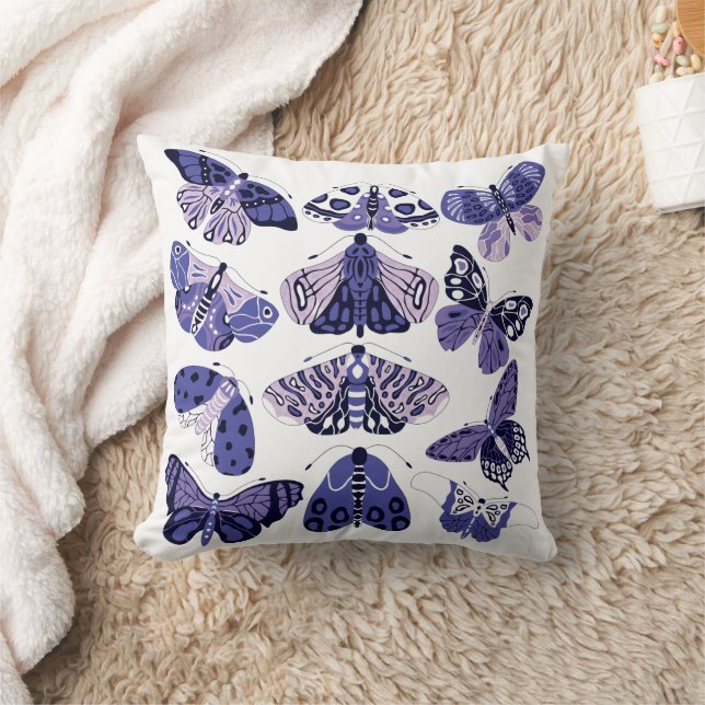 Coussin Lilac Purple Moth et Papillon (Couverture)