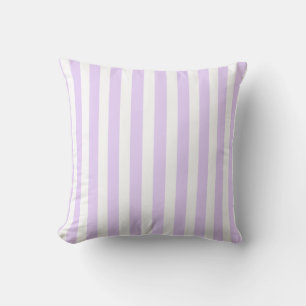 Coussin Lilac violet et blanc bonbons rayures