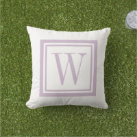 Lilac violet et blanc Carré classique Monogramme