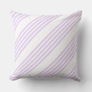 Coussin Lilac violet et blanc cinq bandes motif