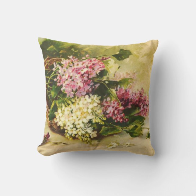 Coussin Lilacs dans une corbeille de Catherine Klein (Recto)