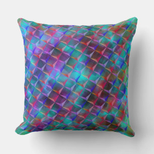 Coussin lilas et triangles 3D ou roses