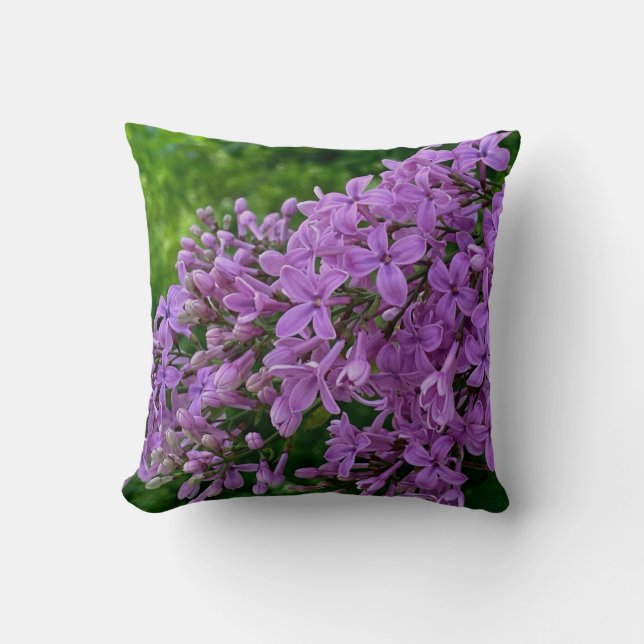 Coussin Lilas violet romantique élégant violet photo flora (Recto)