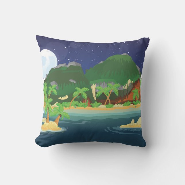 Coussin L'île au trésor tropical (Recto)