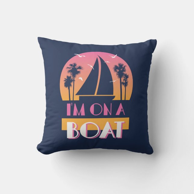 Coussin L'île isolée - je suis sur un bateau (Recto)