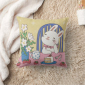 Coussin L'illustration du Tea Time de Bunny (Couverture)