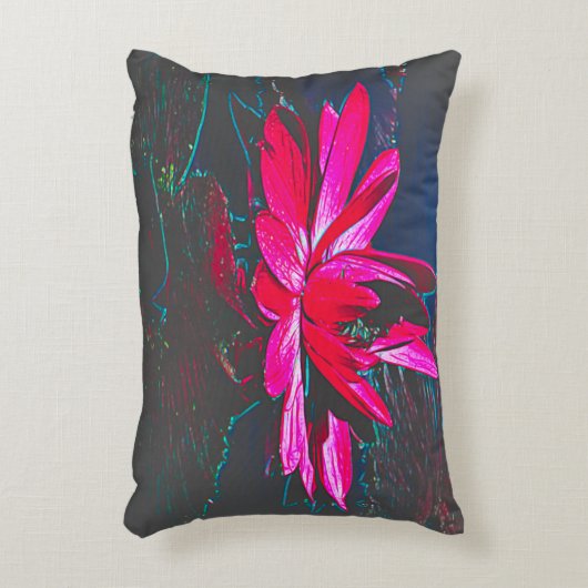Coussin Lily d'eau rose chaud avec des pots design (Devant(Vertical))