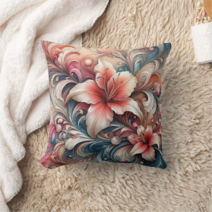 Coussin Lily Fleurit Au milieu de Motifs torrents