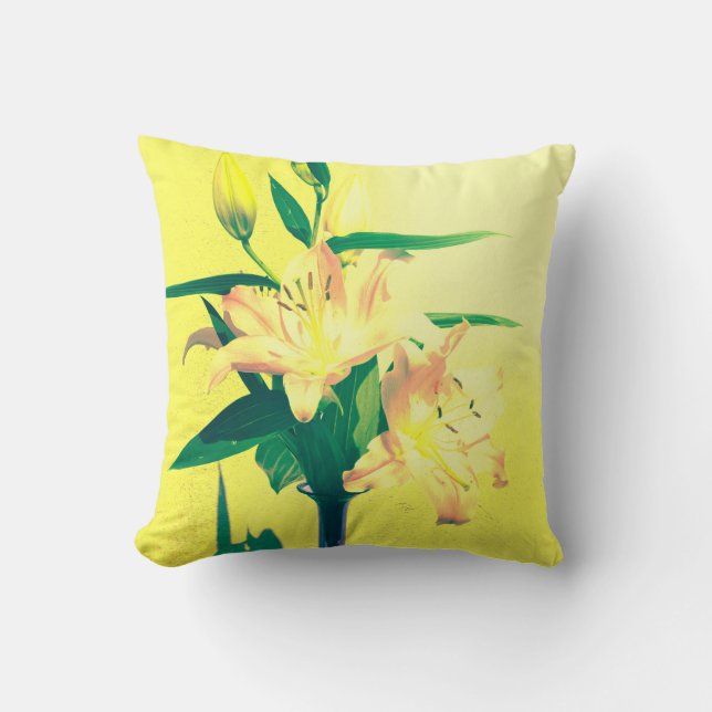 Coussin Lily moderne jaune (Recto)