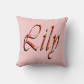 Coussin "Lily" Nom Fleur Rouge Lily, (Recto)