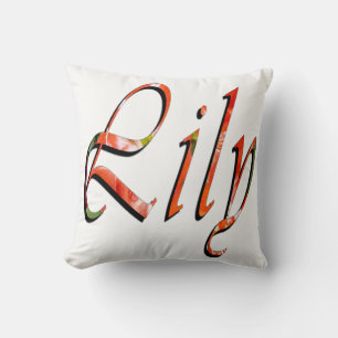 Coussin Lily, Nom, Logo, Poussin Blanc.