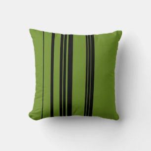 Coussin Lime, Black Vintage Stripes Art Design Abstrait