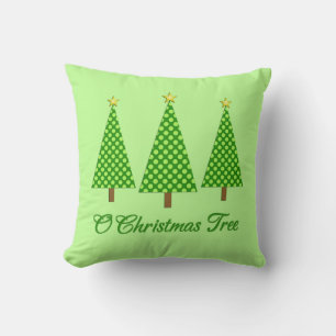 Coussin Lime Green Polka Dot Arbres de Noël modernes
