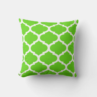 Coussin Lime Green Quatrefoil marocain Motif