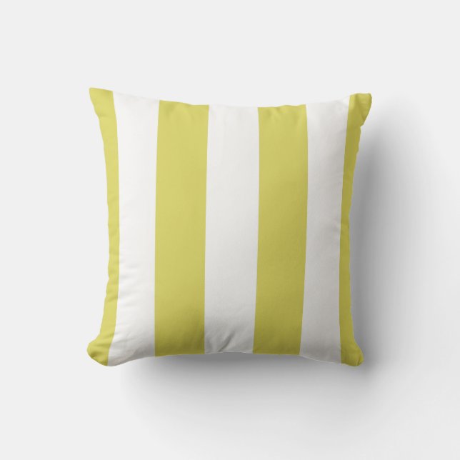Coussin Lime Vert & Blancs Rayures Extérieur Lisse Oreille (Recto)
