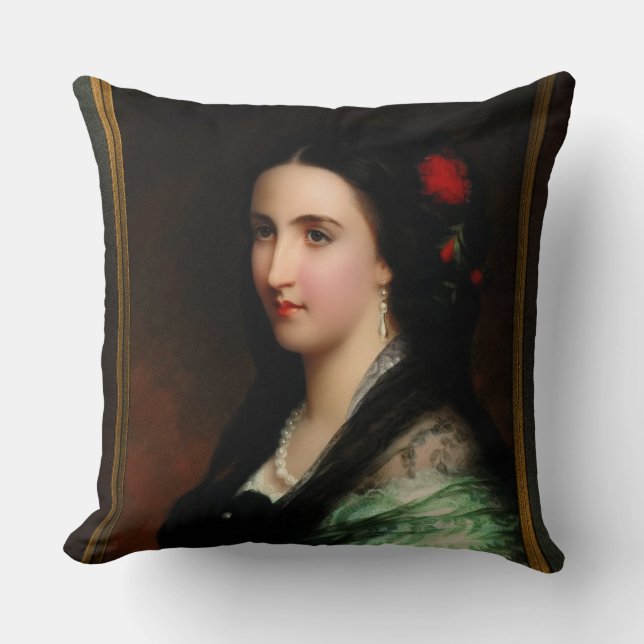 Coussin L'impératrice Carlota du Mexique par Hermann Winte (Recto)