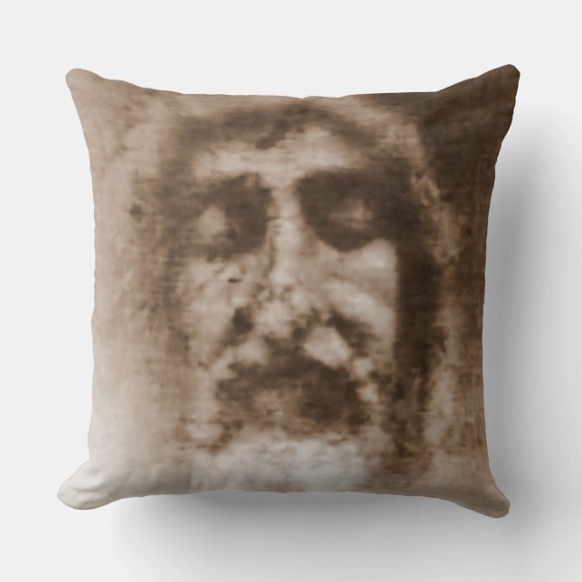 Coussin Linceul de Turin : le visage de Dieu, Jésus-Christ (Recto)