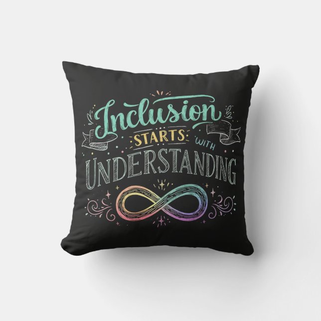 Coussin L'inclusion commence par la compréhension de la ci (Recto)