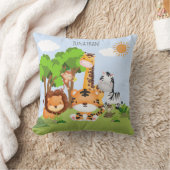 Coussin Lindo Animales de la Selva Acuarela Niños (Couverture)