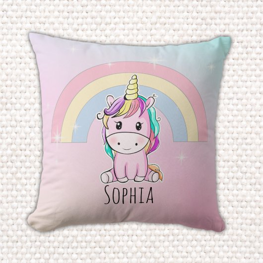 Coussin Lindo Unicornio Acuarela Multicolor 
