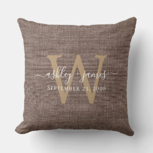 Coussin Linge de café Monogramme Mariage Keepsaké