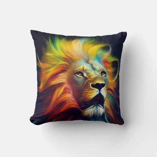 Coussin Lion Animal Discovery Aventure Nature Planète (Recto)