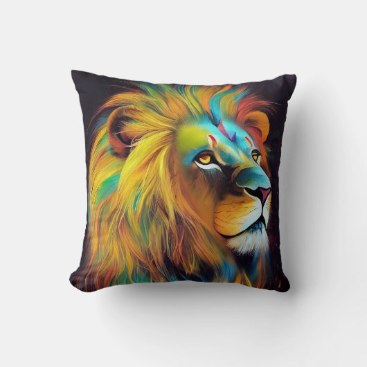 Coussin Lion Animal Discovery Aventure Nature Planète (Recto)