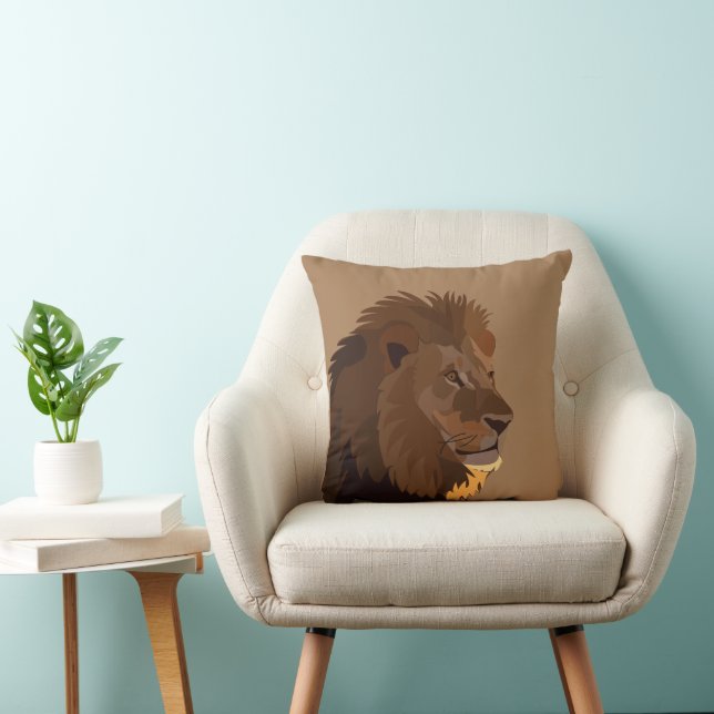 Coussin Lion Animal Faune Lion (Chaise)