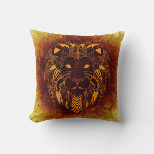 Coussin Lion animal sauvage abstrait