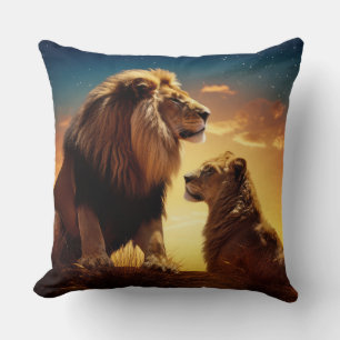 Coussin Lion Animal Wilderness Mur Art coloré