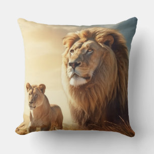 Coussin Lion Animal Wilderness Mur Art coloré