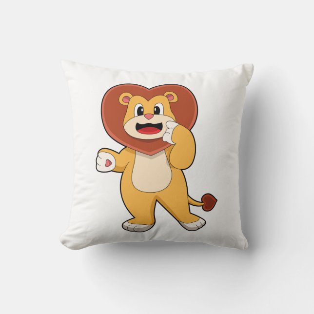 Coussin Lion avec coeur (Recto)