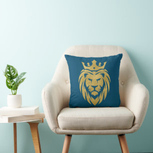 Coussin Lion Avec Couronne - Style Or 3