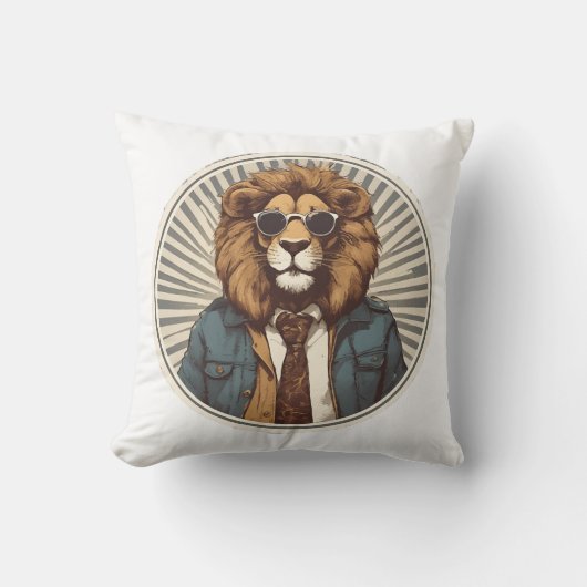 Coussin Lion avec lunettes de soleil (Recto)