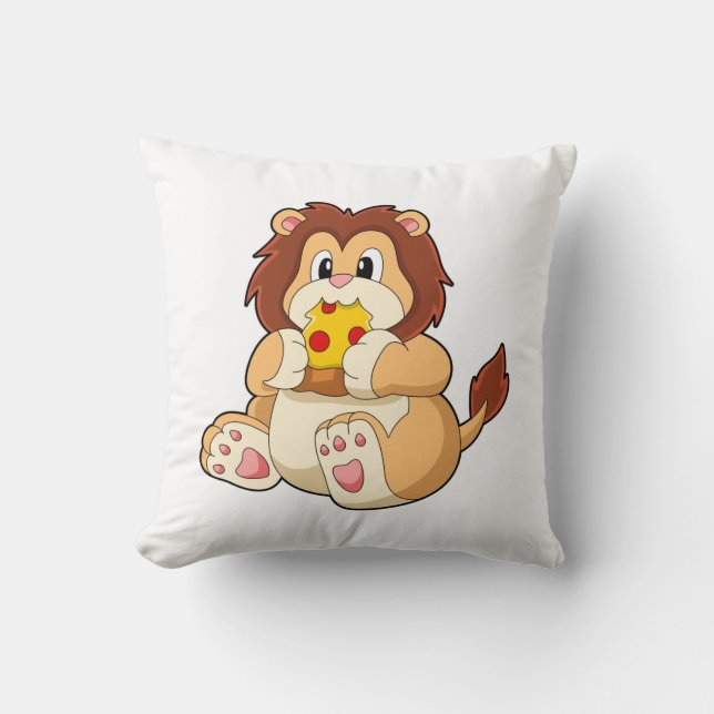 Coussin Lion avec morceau de Salami Pizza.PNG (Recto)