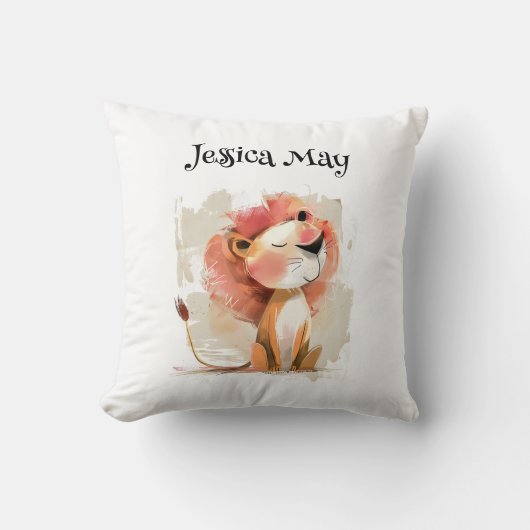 Coussin Lion blanc mignon (Recto)