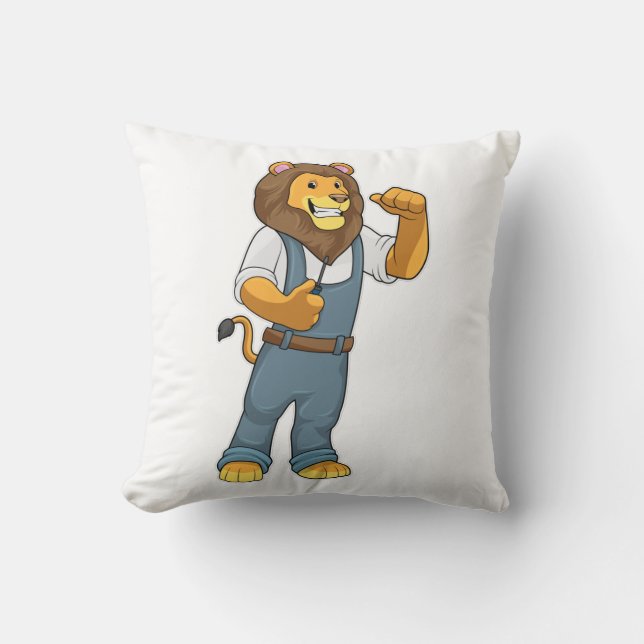 Coussin Lion comme tournevis de Handyman (Recto)