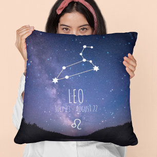 Coussin Lion Constellation du zodiaque personnalisée