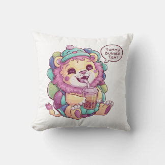 Coussin Lion de dessin adorable : Cosy, Kawaii Vibes