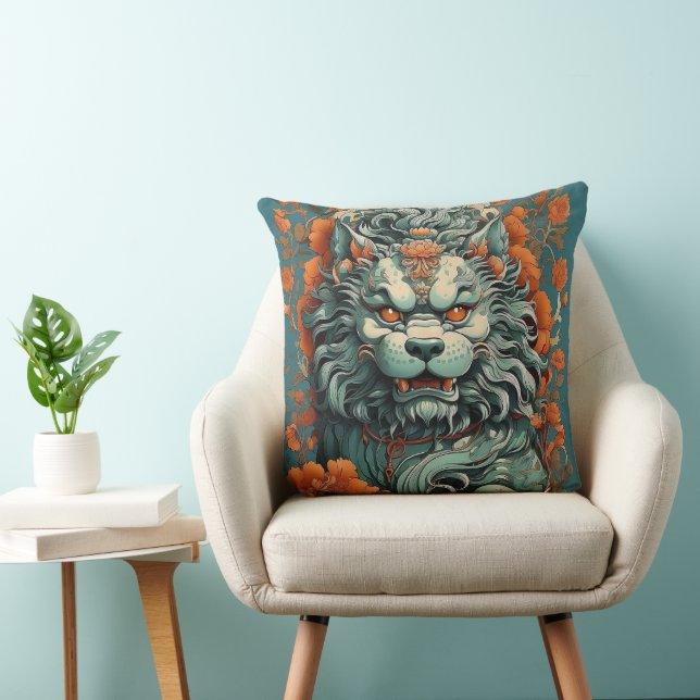 Coussin Lion de la grippe de la sagesse (Chaise)