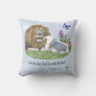Coussin Lion et agneau